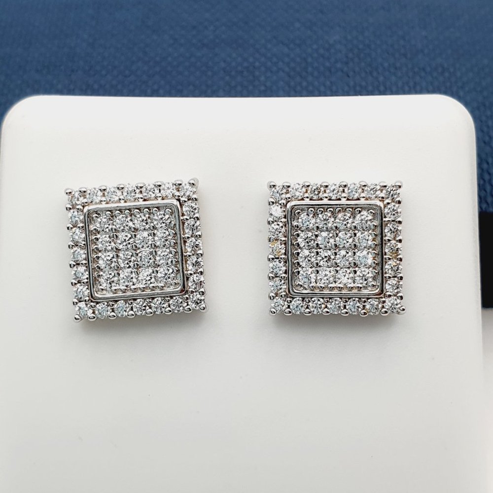 "925 Sterling Silver Plated Cz Earrings, Evbrs441